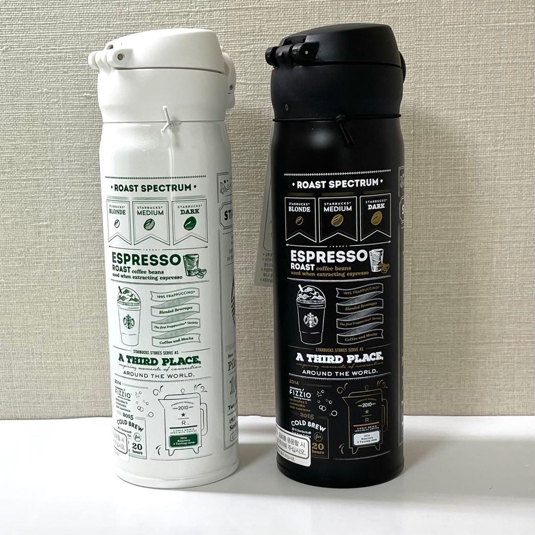 スターバックス 水筒 500㎖ ホワイト・ブラック セット【スタバ韓国】