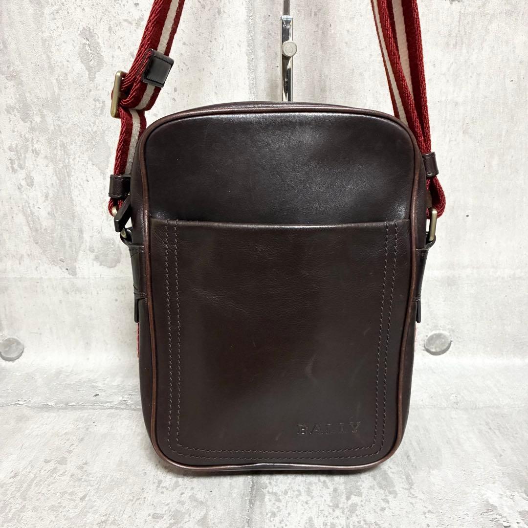 【美品】BALLY バリー ショルダーバッグ ボディバッグ ブラウン レザー