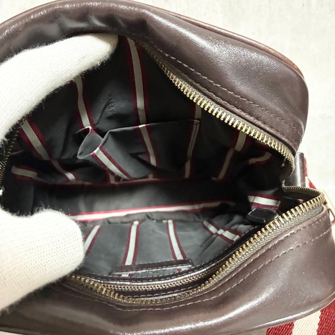 【美品】BALLY バリー ショルダーバッグ ボディバッグ ブラウン レザー