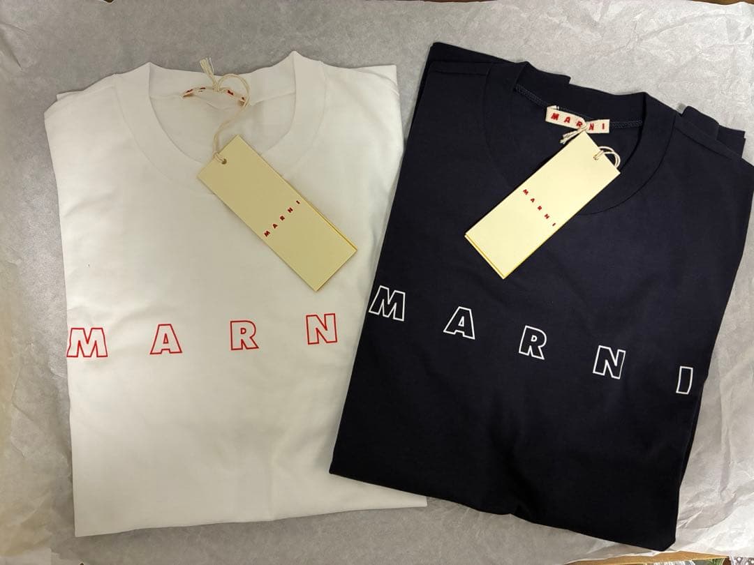 MARNI キッズ ロゴ Tシャツ 14Y ネイビー