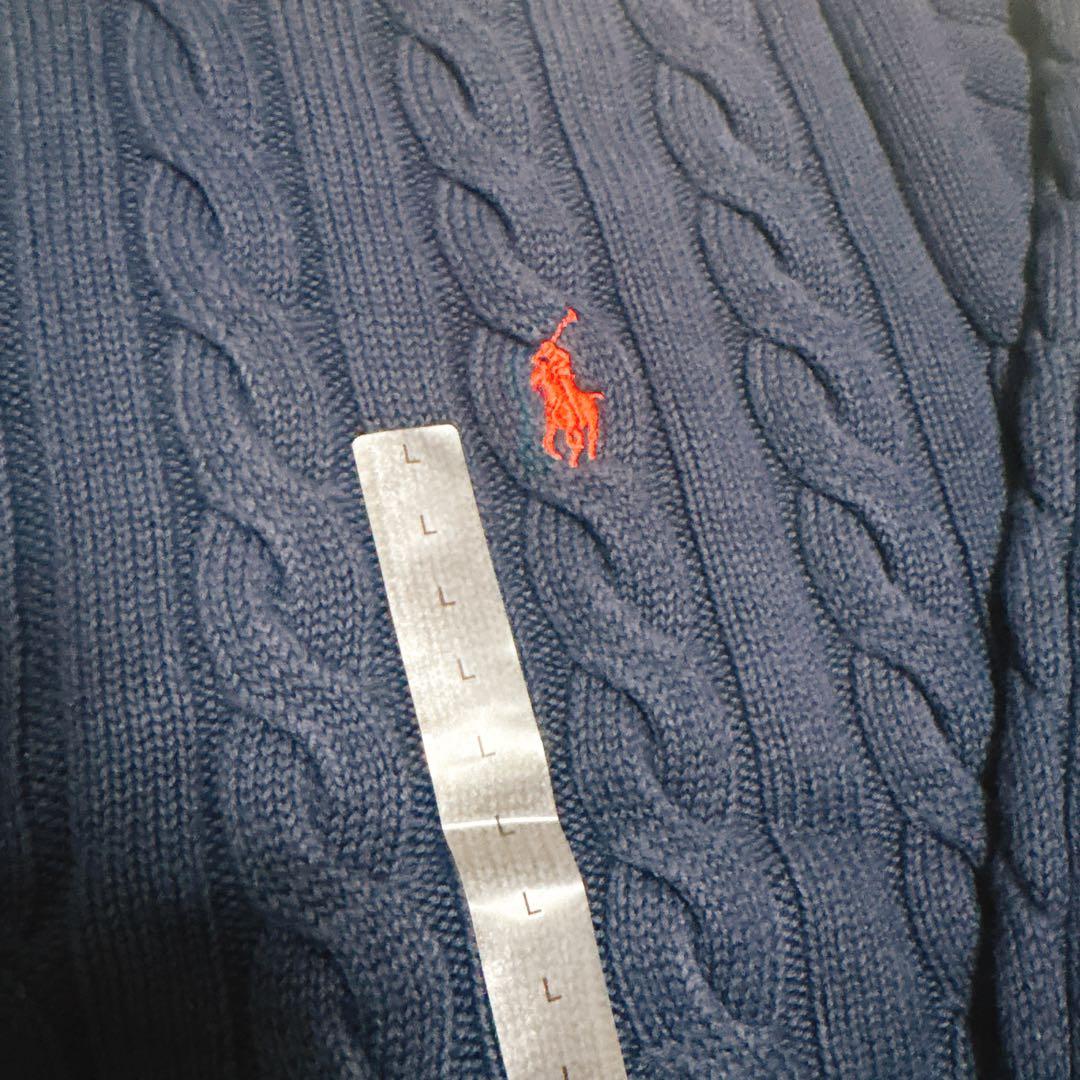 【新品未使用】POLO ラルフローレン メンズ ハーフジップ ネイビー Lサイズ