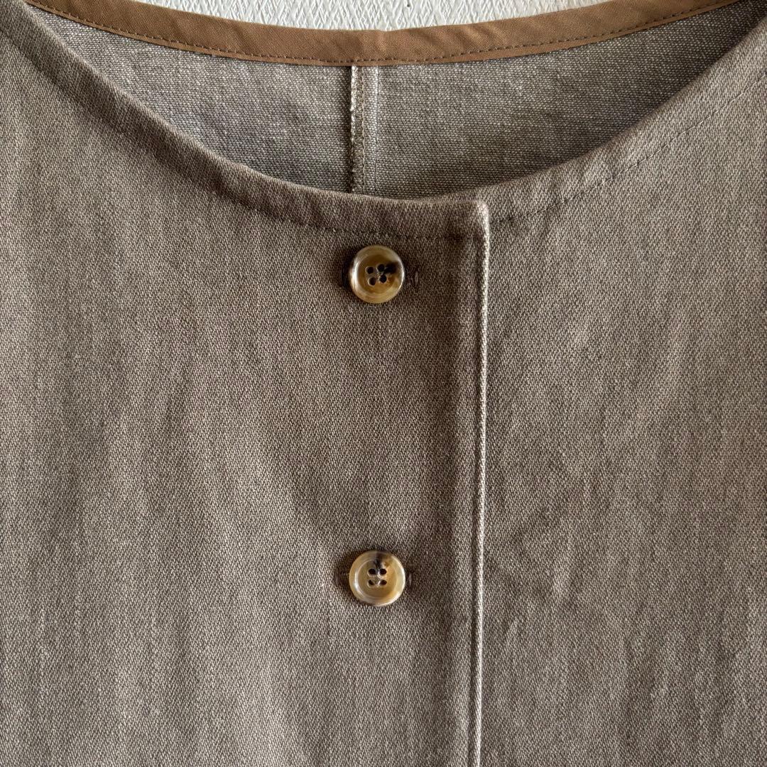 #25245 ハルソラタン　ストレッチカラーデニム　前開きベスト