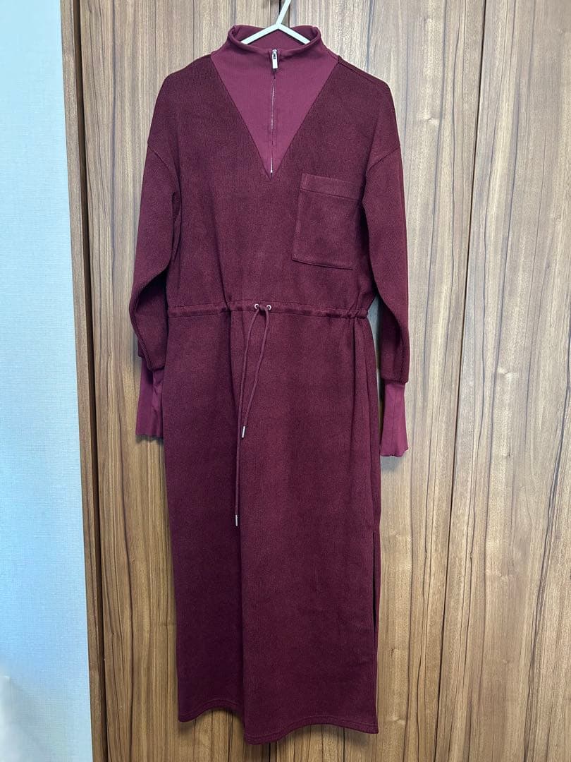 美品★ UND HALF ZIP SWEAT DRESS