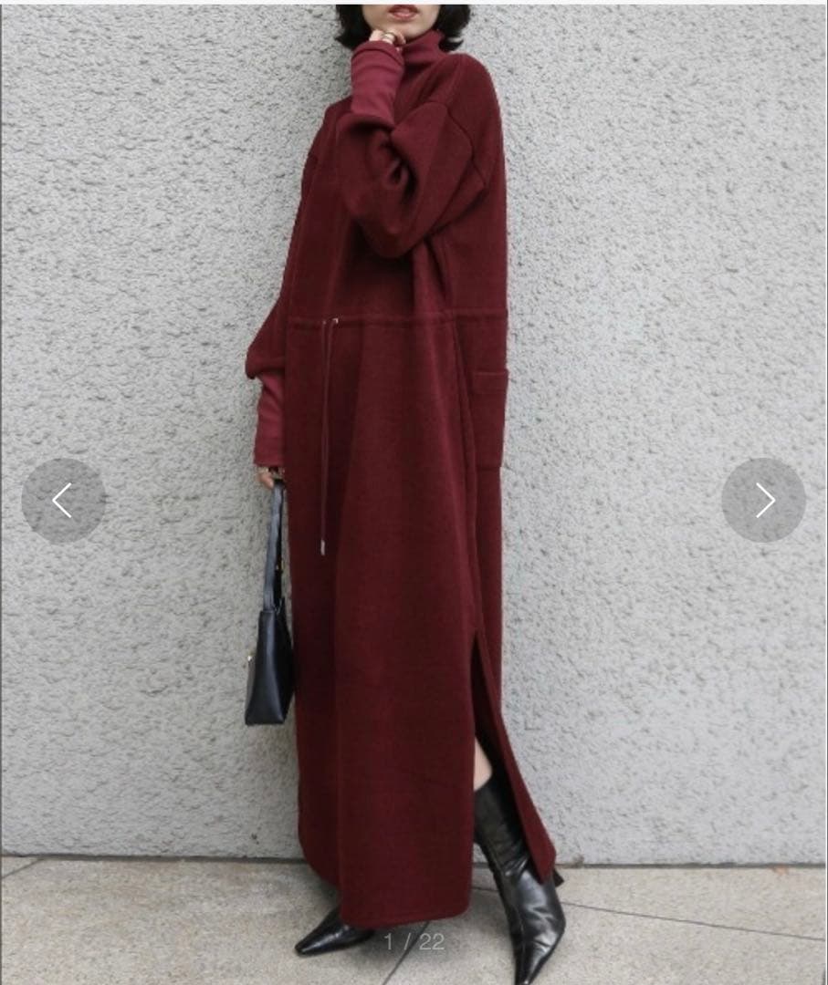 美品★ UND HALF ZIP SWEAT DRESS