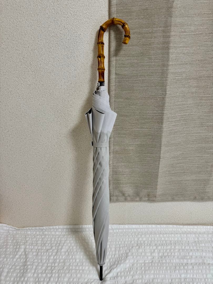 サンバリア100 長傘 Lサイズ コンビmoku アイボリー 竹手元