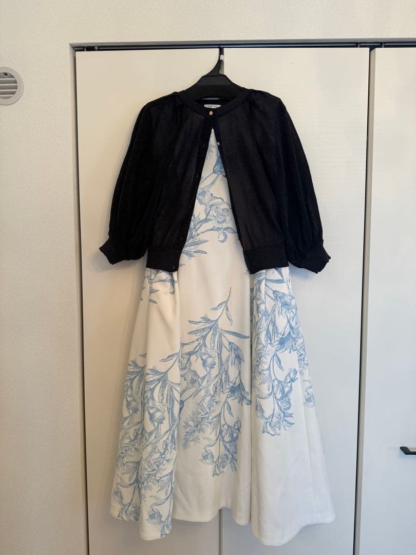 CELFORD セルフォード スカラネックワンピース　花柄　ブルー