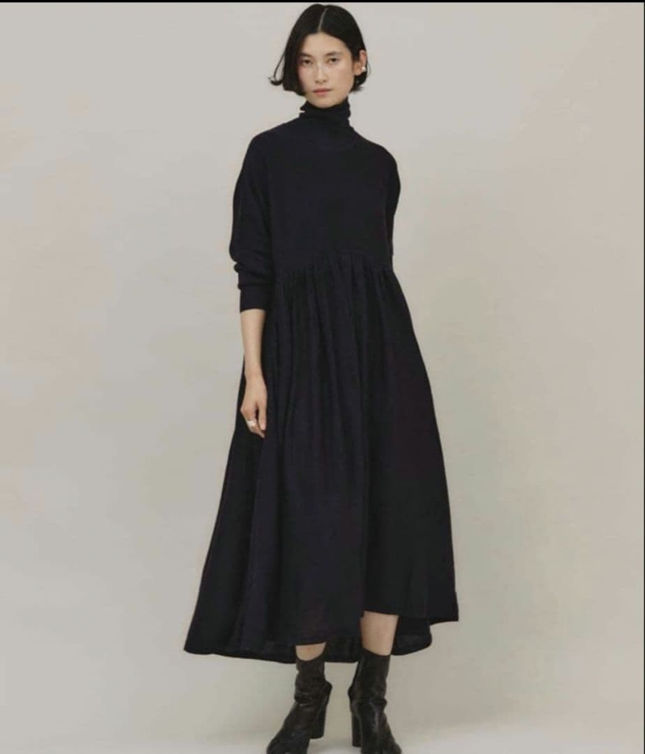 curensologyカレンソロジー ☆ウールハイネックギャザーワンピース♪美品