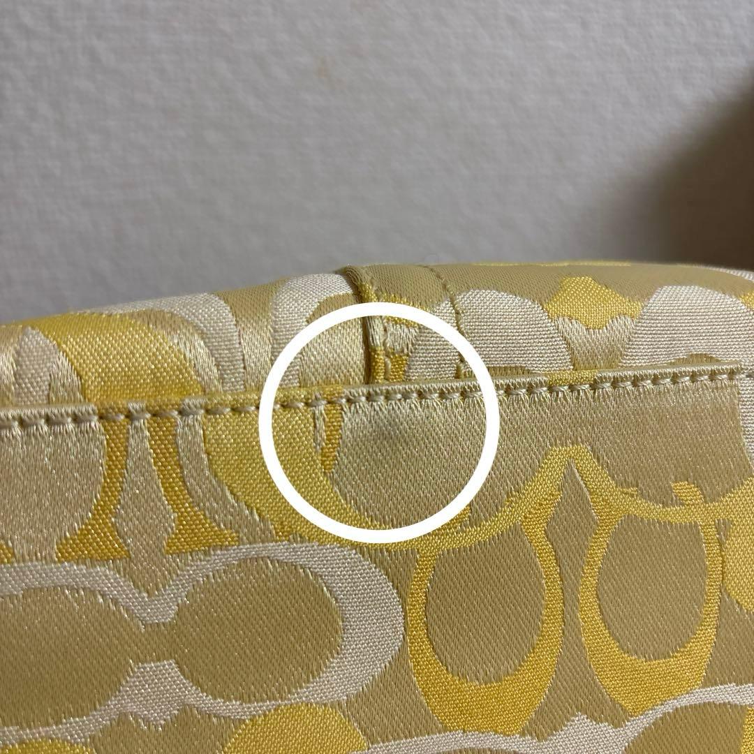COACH コーチ アクセサリーポーチ　バッグ　シグネチャー イエロー　y2k