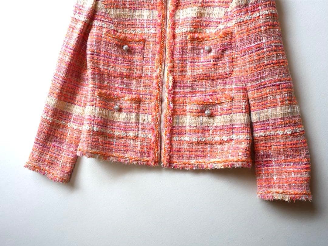 Reneルネ ツイード ノーカラージャケット