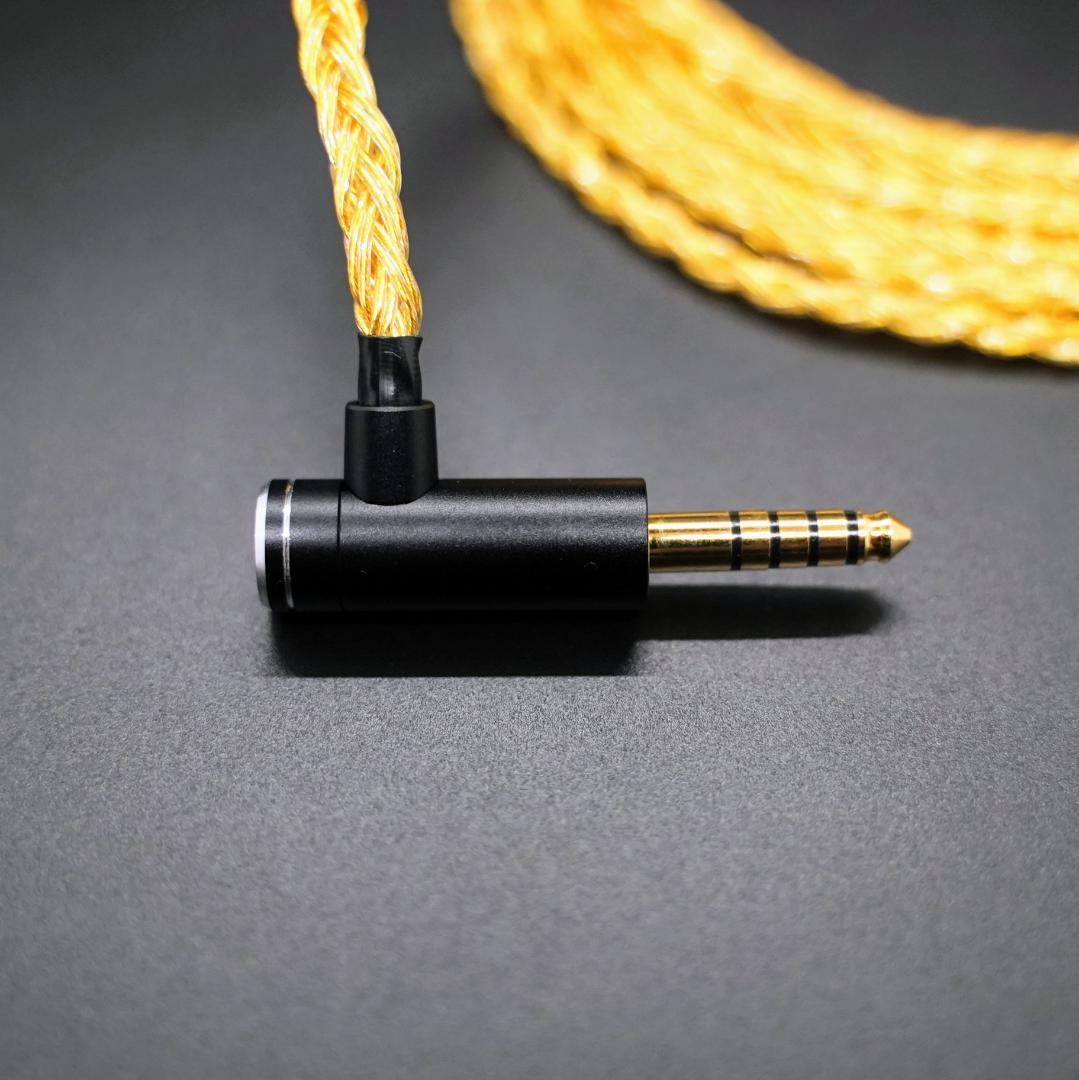 超高評価!最高仕様16芯 希少金メッキケーブル 膨張式mmcx/4.4mm L字