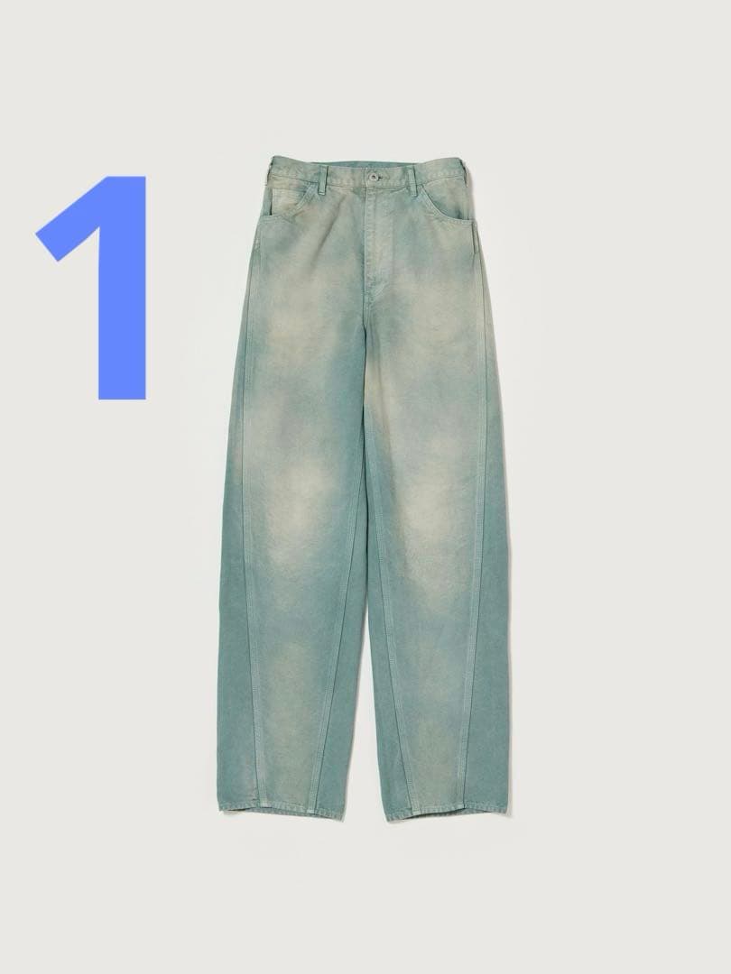 25SS AURALEE コットンダックパンツ 1 アッシュグリーン