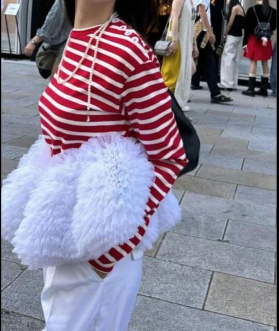 bibiy ボーダー フリル Tシャツ