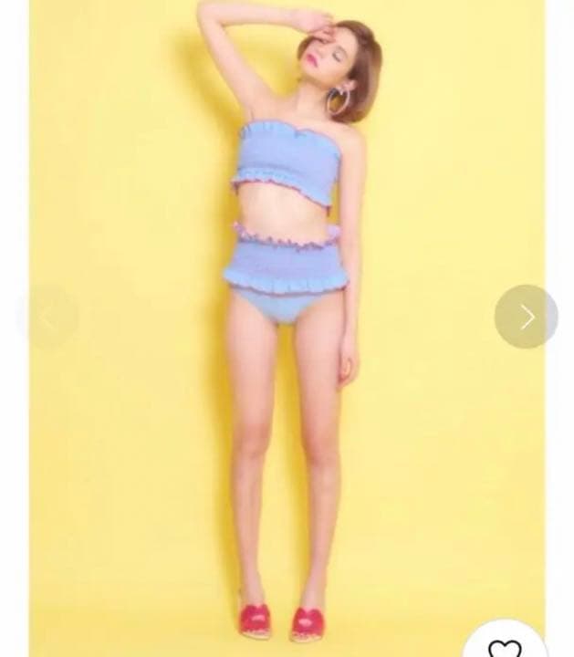 【新品・未使用】lilLilly リルリリー シャーリングバンドゥビキニ ブルー