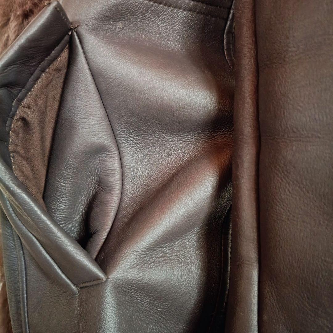 Otto ファー付　ソフトラム表革リアルムートンコート　軽量　ゆったりサイズ