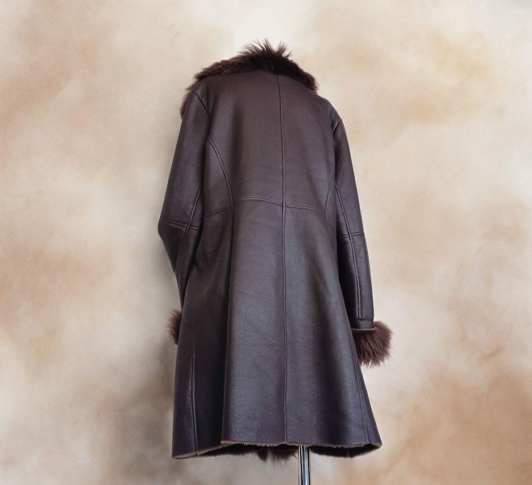 Otto ファー付　ソフトラム表革リアルムートンコート　軽量　ゆったりサイズ