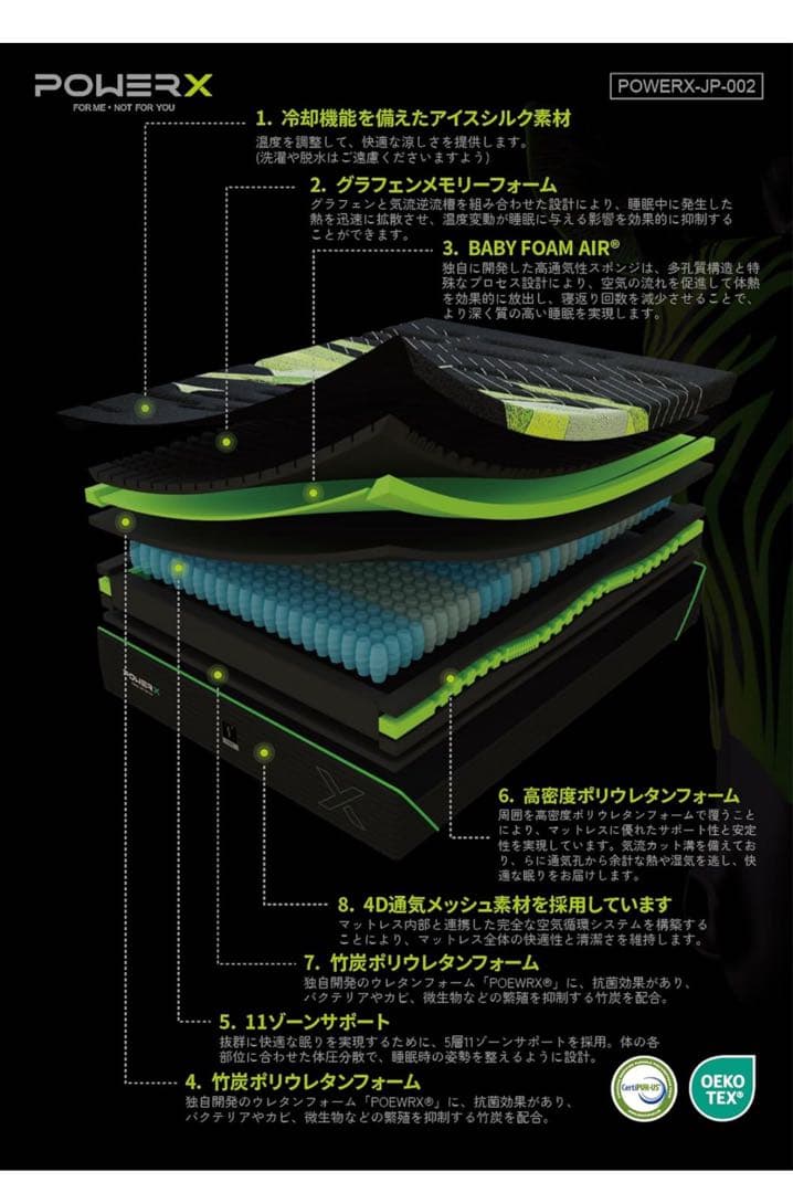 powerx マットレス クイーン 高反発マットレス 極厚23cm ベッド