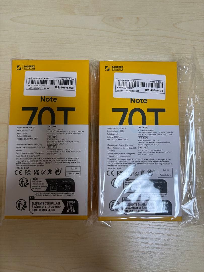 realme Note 70T 本体 RAM 4GB/64GB 2台セット