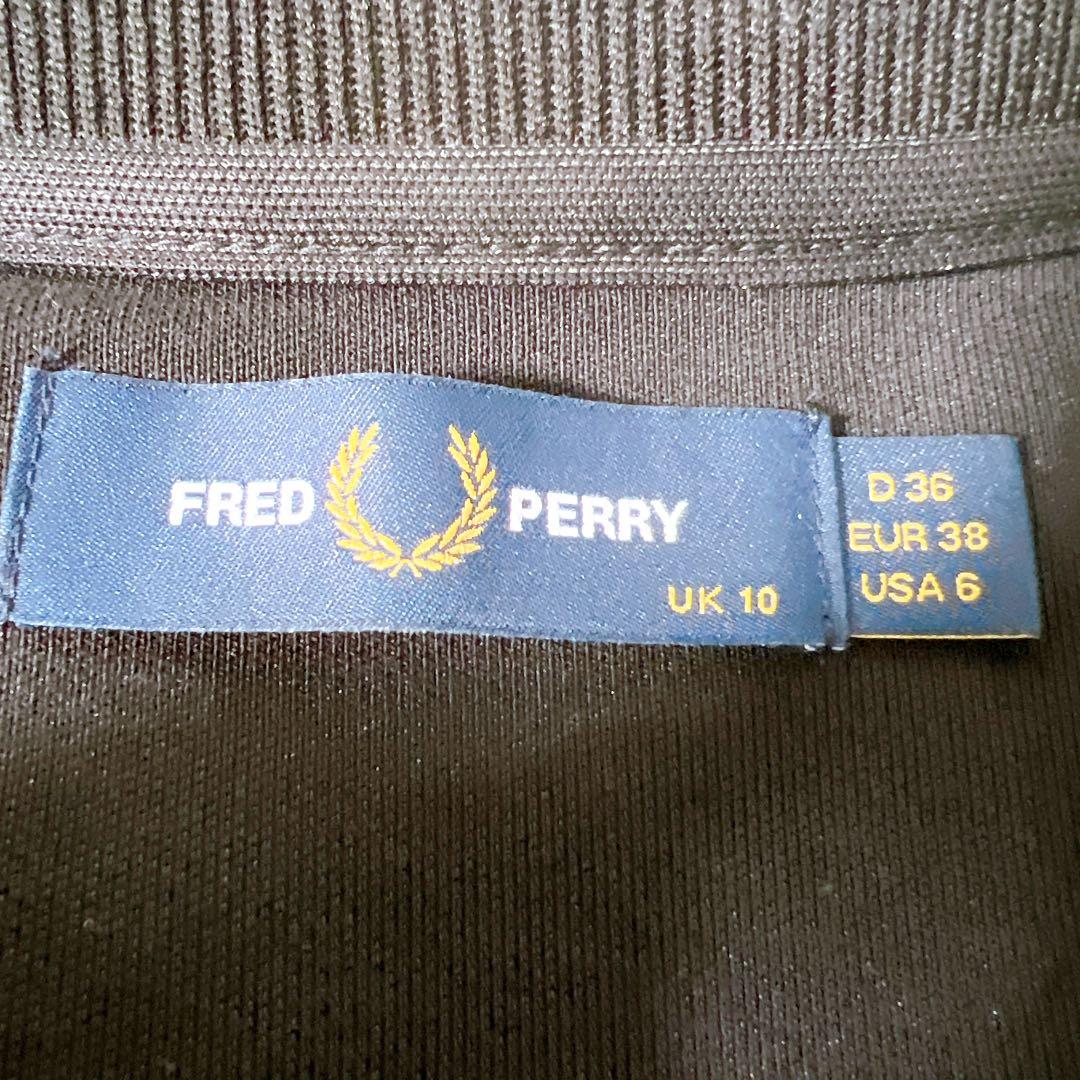 《美品》FRED PERRY ジップアップワンピース ジャージ 黒 UK10