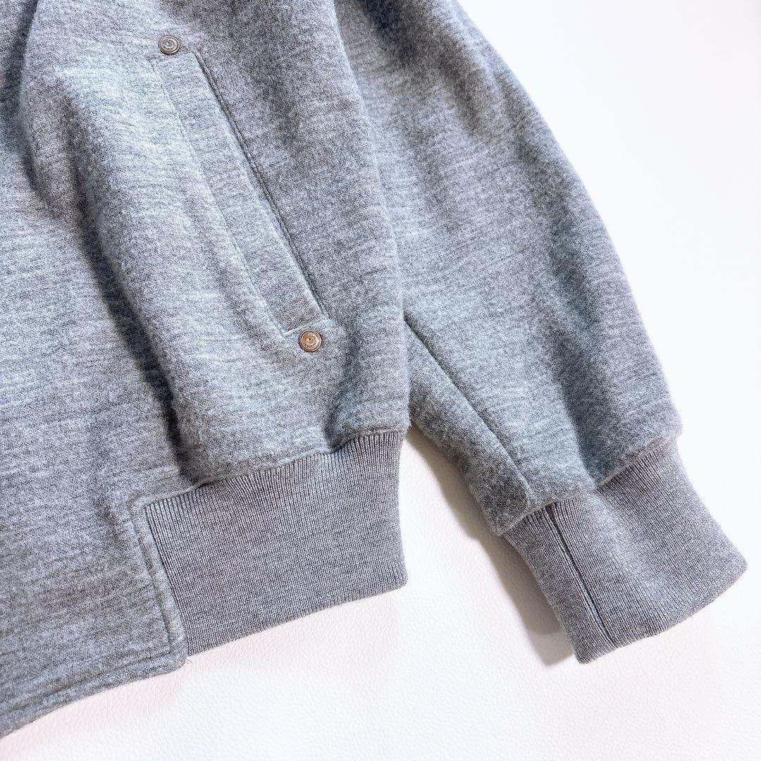 美品ダブルスタンダードクロージング　ウールダンボールパーカー　起毛　グレー　38