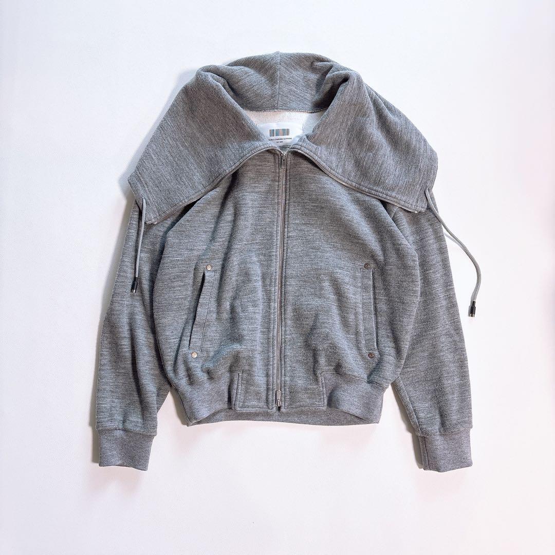 美品ダブルスタンダードクロージング　ウールダンボールパーカー　起毛　グレー　38