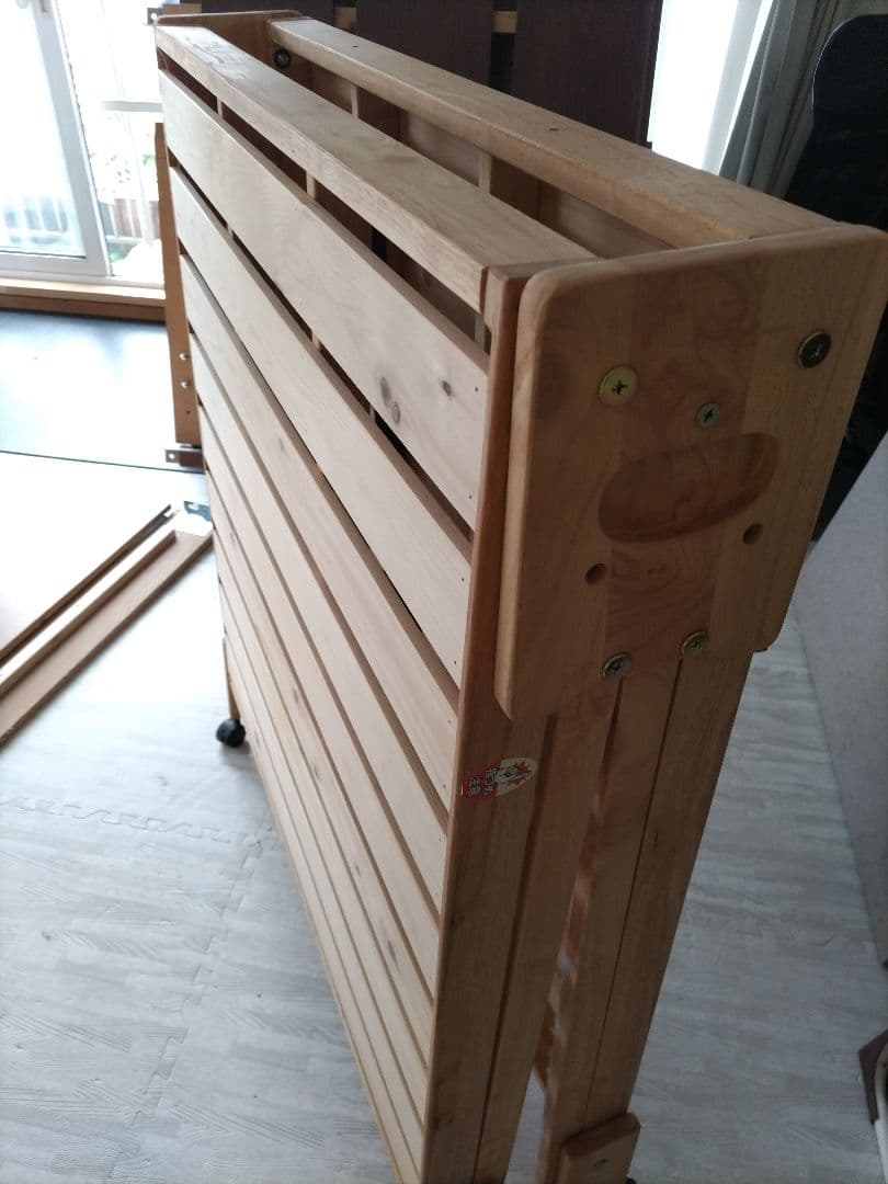 全国送料無料！中居木工 日本製 折りたたみ檜すのこ ベッド シングル