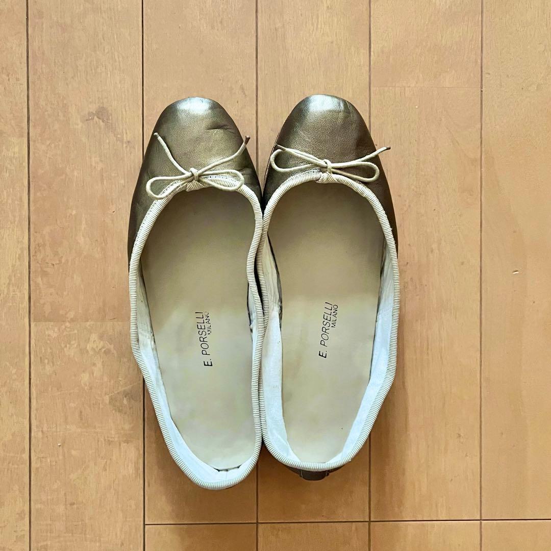 bululu-　E PORSIELLI バレエシューズ　ブロンズ