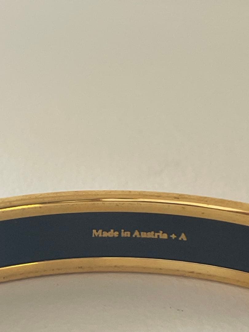 HERMES エマイユ バングル ナロー 魚柄 ゴールド 箱あり