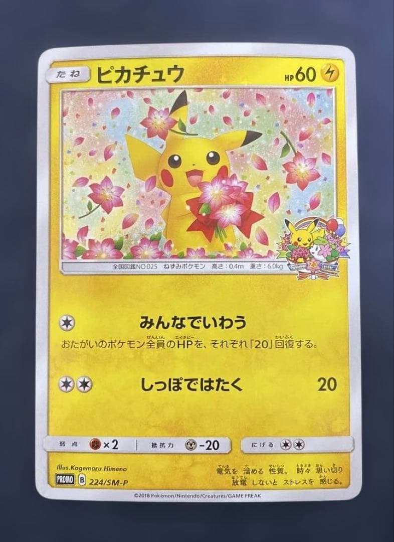 ピカチュウ　ポケモンセンター20周年記念キャンペーン 224/SM-P プロモ