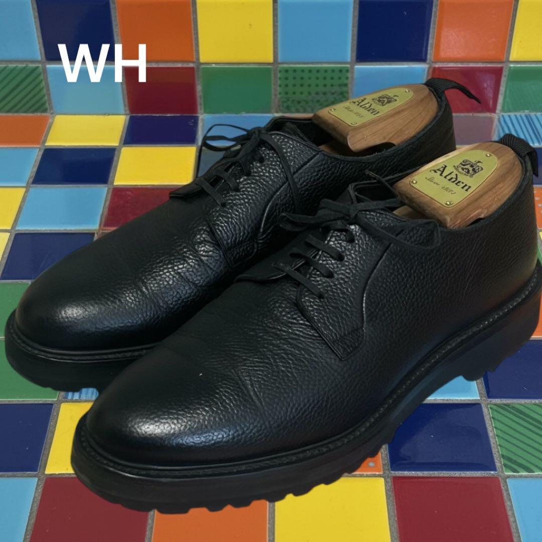 極美品 WH シボ革プレーントゥシューズ　ブラック ビブラムソール 26.5cm