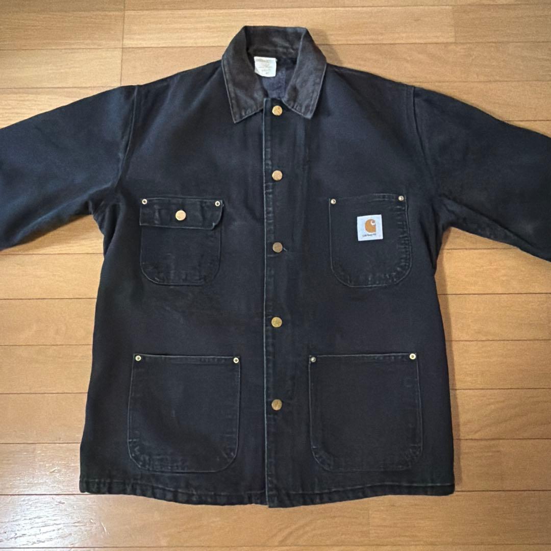 90s USA製 カーハート チョアコート フェード ブラック CB105 40