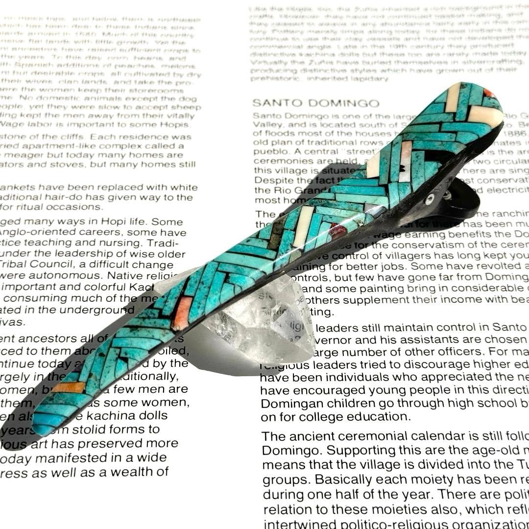 5*2様 ターコイズ　モザイク　ヘアークリップ　サントドミンゴ族　インディアンジ