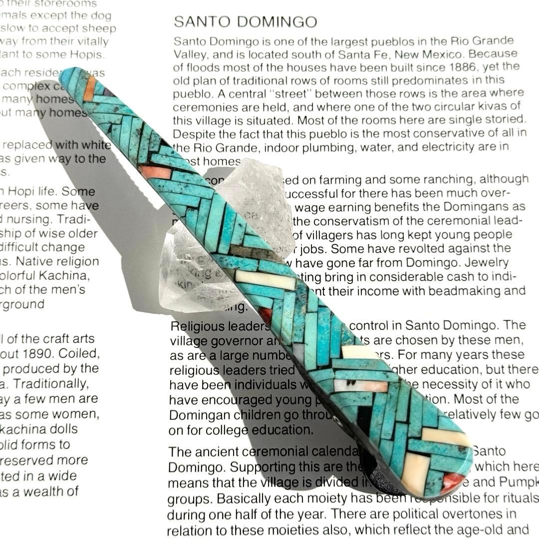 5*2様 ターコイズ　モザイク　ヘアークリップ　サントドミンゴ族　インディアンジ