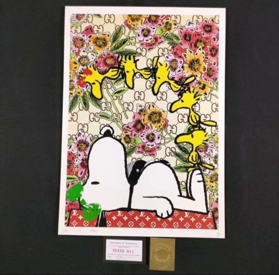 DEATH NYC/限定アートポスター/スヌーピー O/ウッドストック/