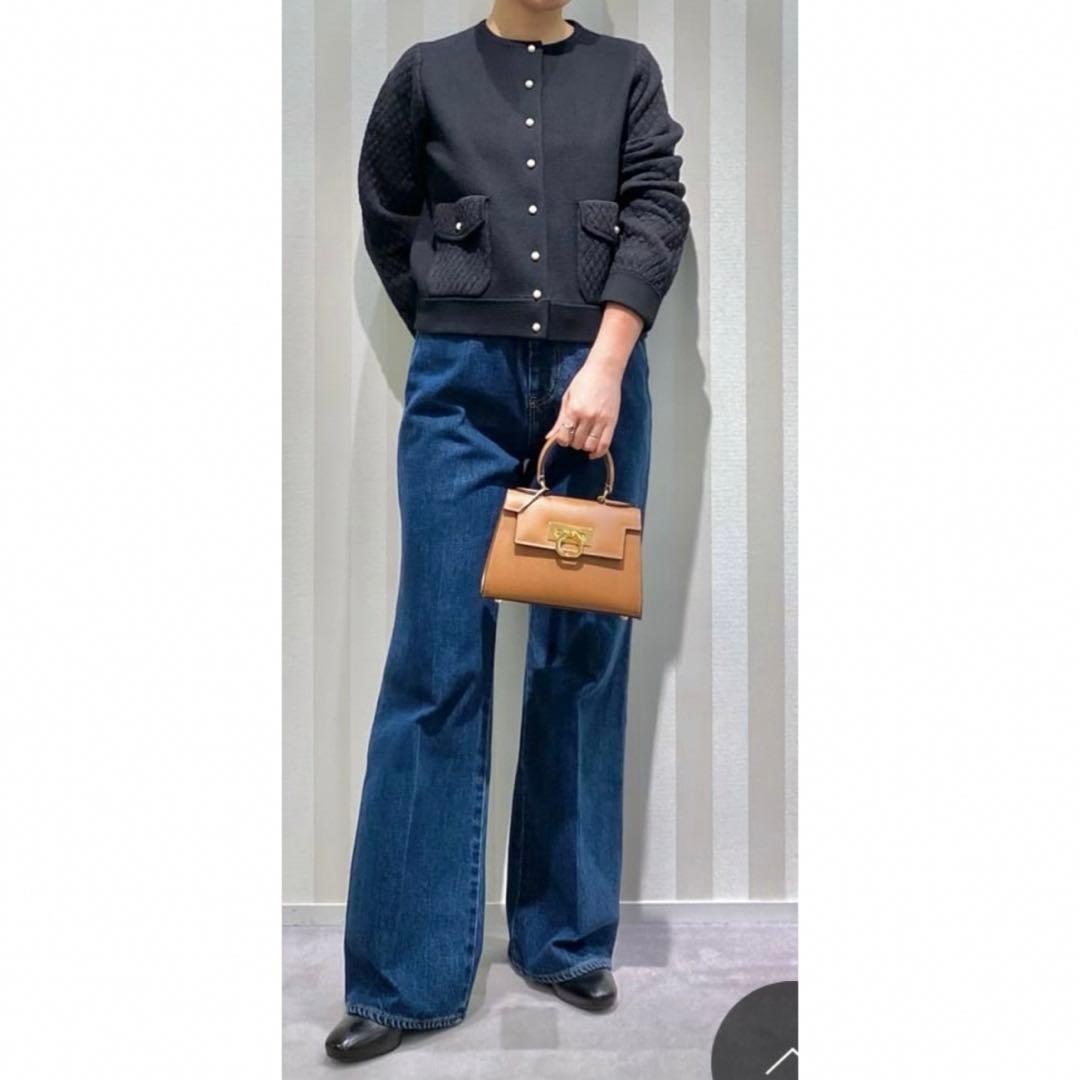 極美品 ボールジィ ウールコットンパールコンビ クルーネックカーディガン S