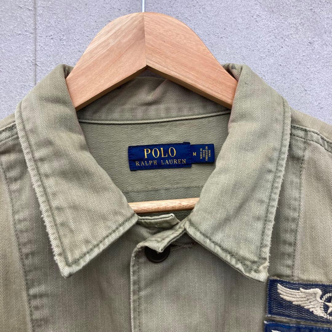 POLO RALPH LAUREN ミリタリージャケット ワッペン M カーキ