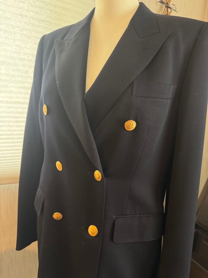 Aquascutum ９号ネイビー ダブルブレスト ブレザー上下