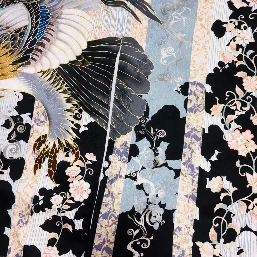 【新品/日本製】正絹 刺繍入り 高級京友禅 お宮参り 男の子 産着 襦袢付 鷹