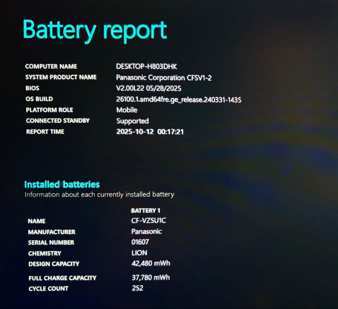 レッツノート CF-SV1/第11世代 i5/メモリ16G/SSD256G⑬