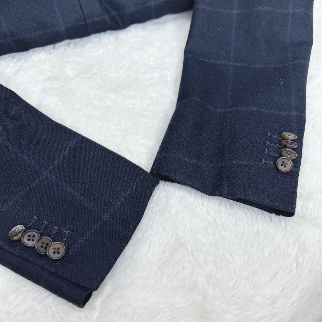 ✨美品✨ 麻布テーラー スリーピース ネイビー チェック S〜M相当
