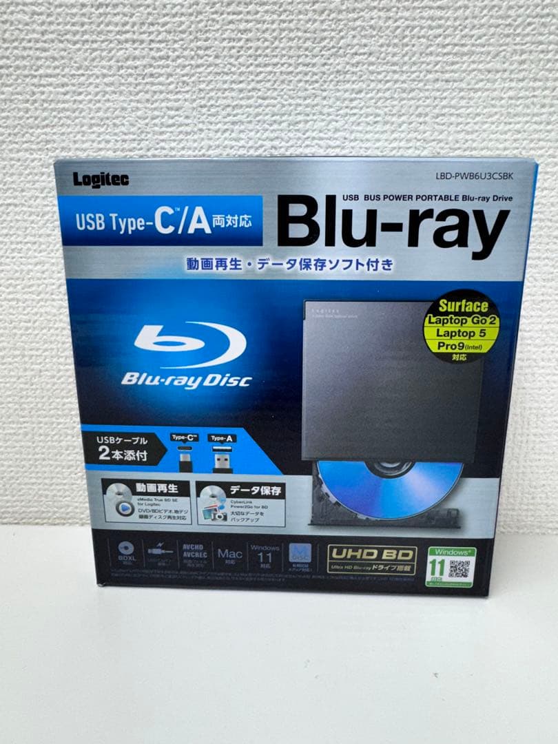 12P1#58Logitec Blu-rayドライブLBD-PWB6U3CSBK