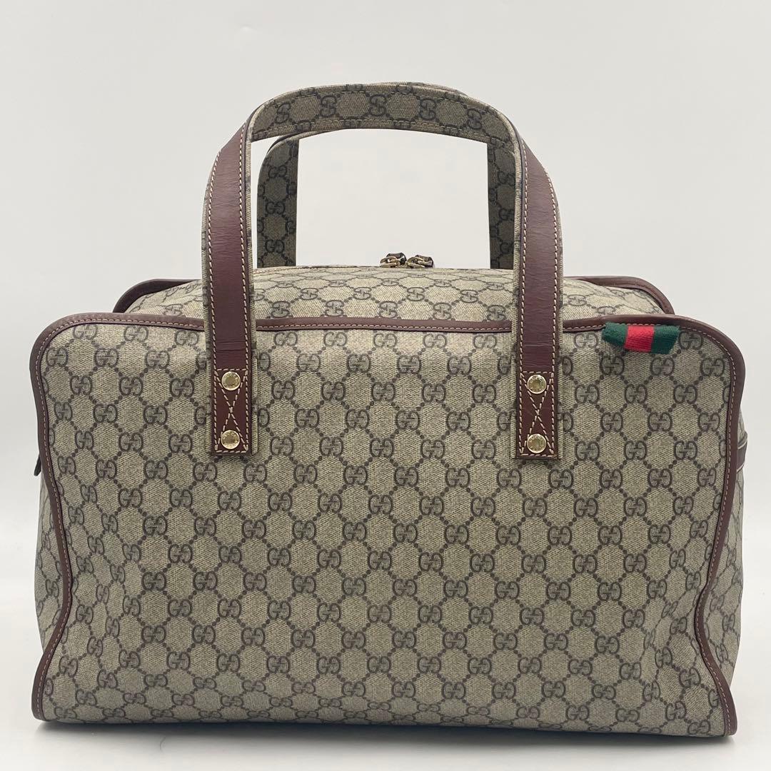 【極美品】GUCCI グッチ GGスプリーム ボストンバッグ シェリーライン
