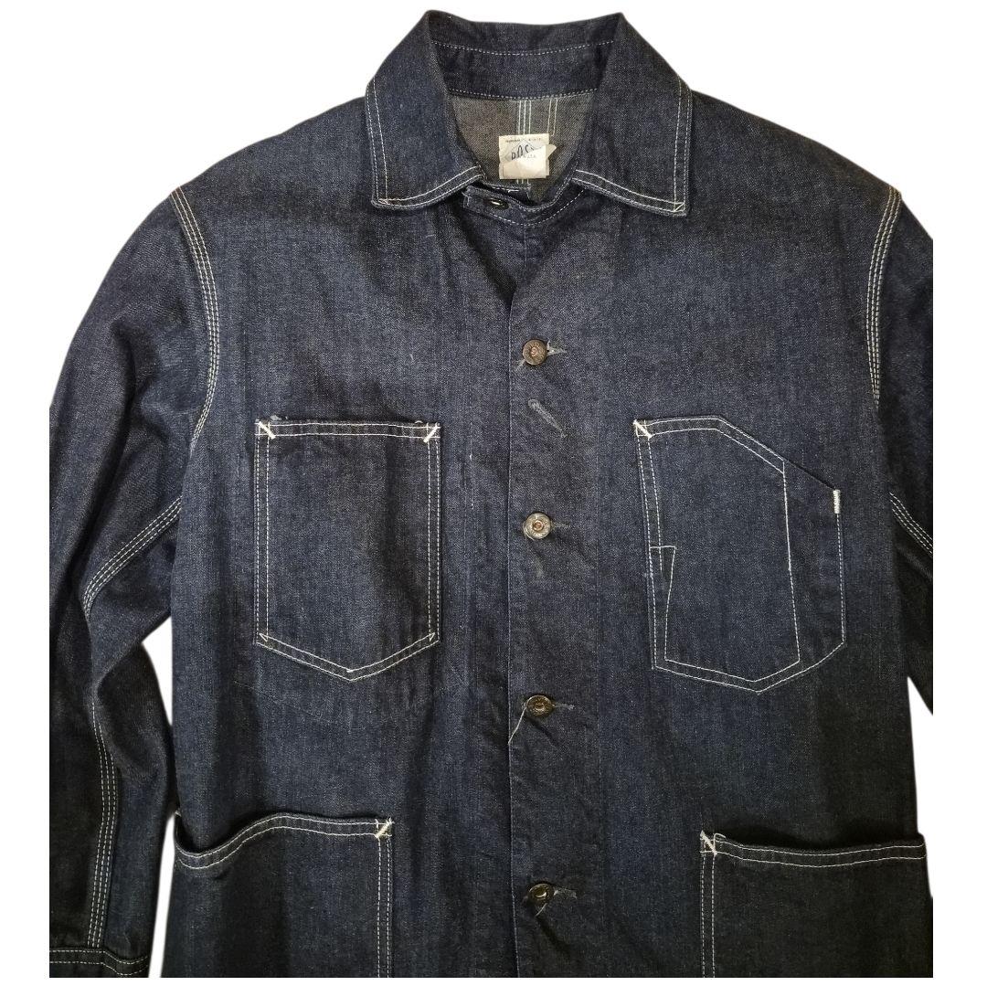ポストオーバーオールズ USA製 旧タグ エンジニアジャケット S 濃紺 美品