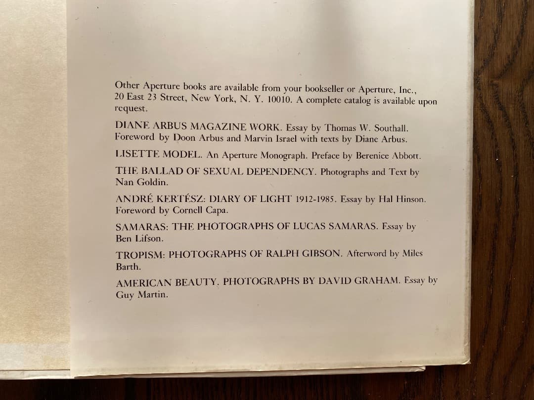 diane arbus　ダイアン・アーバス写真集　英語版　1972年
