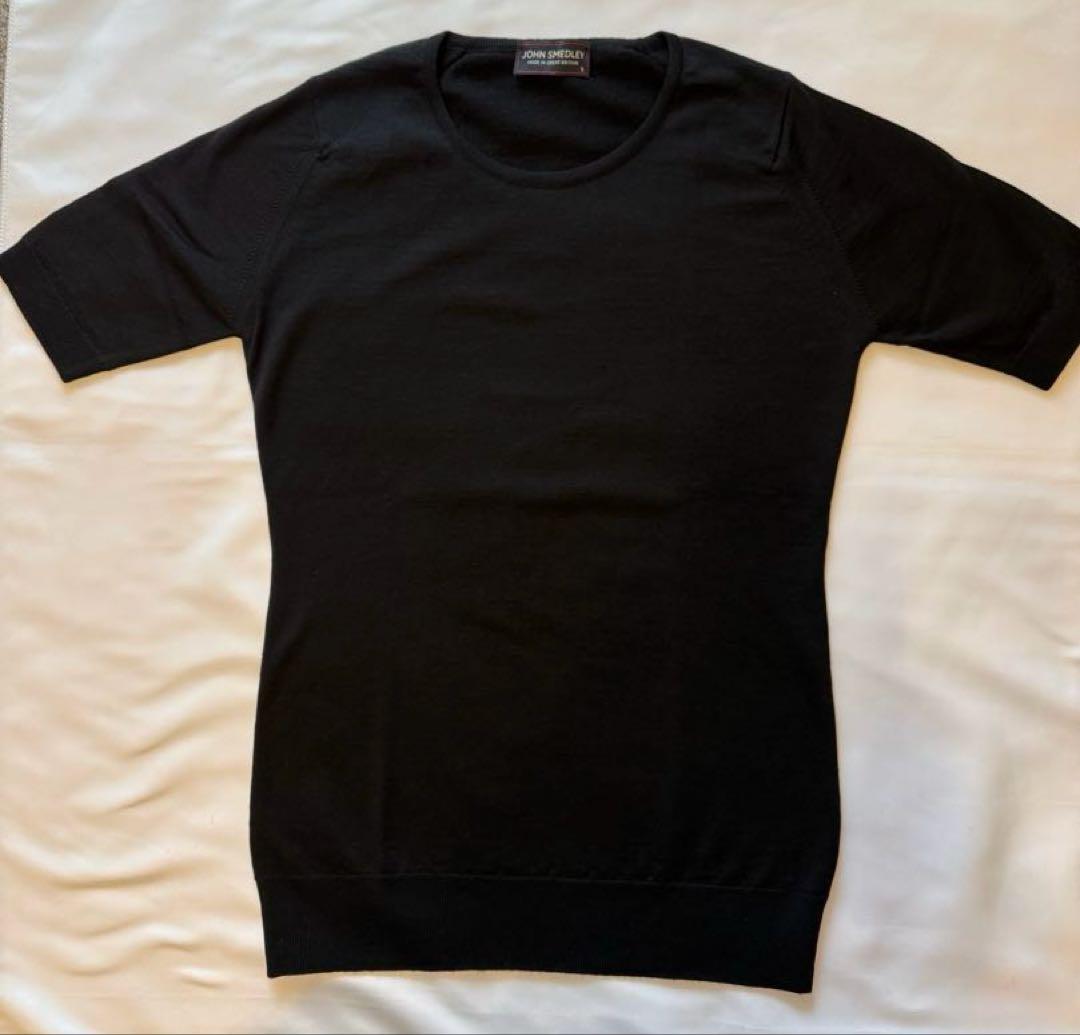 ジョンスメドレー メリノウール アンサンブル 黒 S カーディガン、ニット