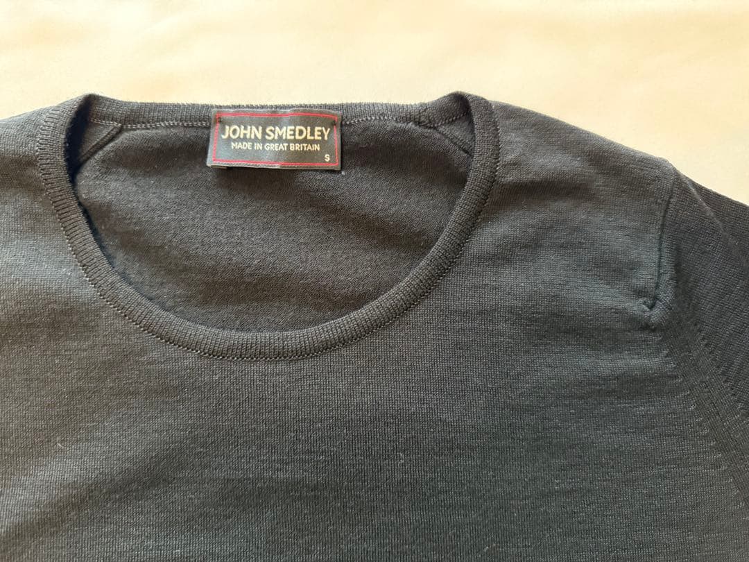 ジョンスメドレー メリノウール アンサンブル 黒 S カーディガン、ニット