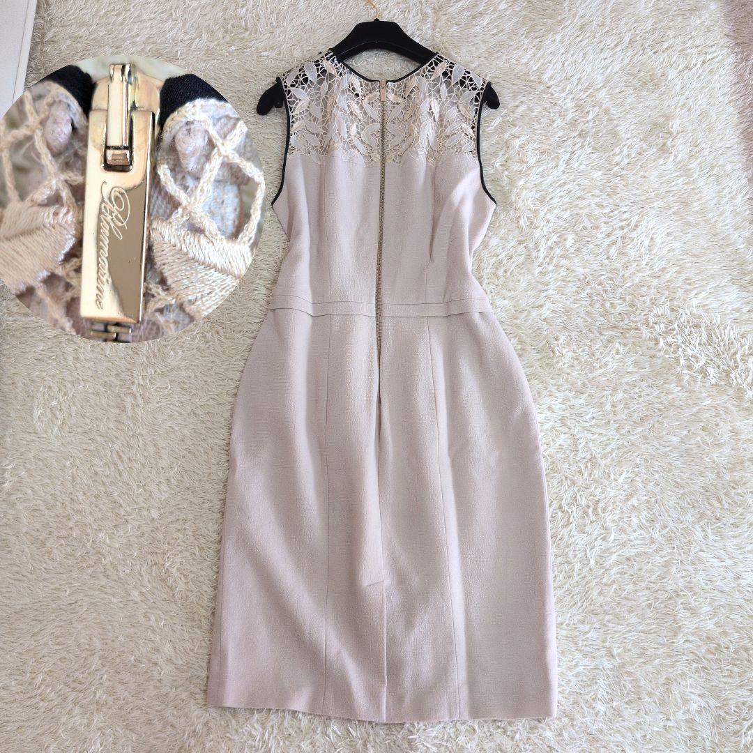 イタリア製★Blumarine　ノースリーブワンピース　リーフ刺繍　ひざ丈