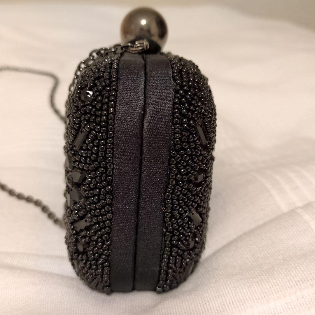SANTI [未使用美品] ビーズパーティーバッグ 黒