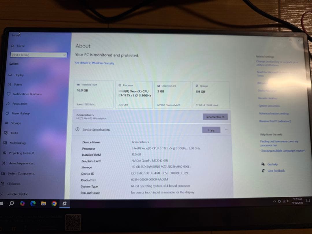 その他 Hp Z2 mini G3