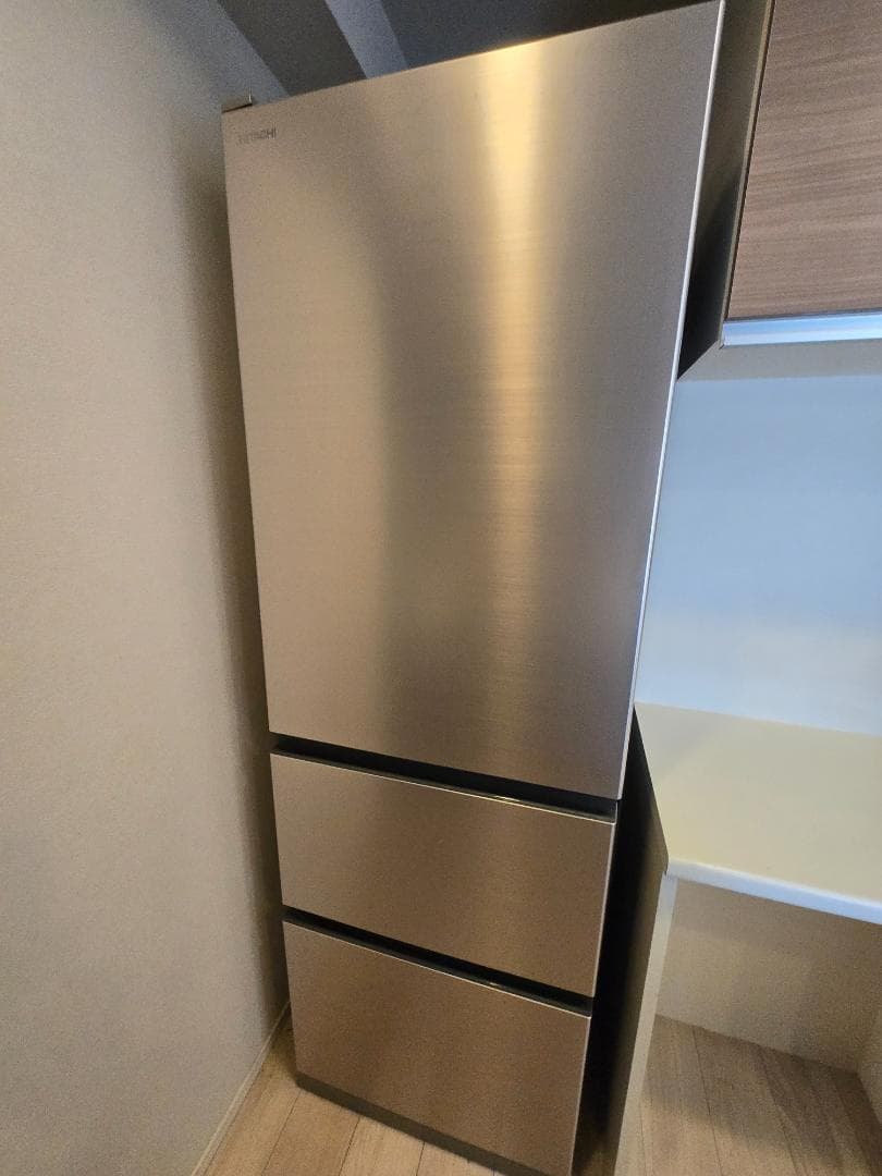 日立 冷蔵庫 幅60cm 375Lシャンパン R-V38RVL N 3ドア左開き