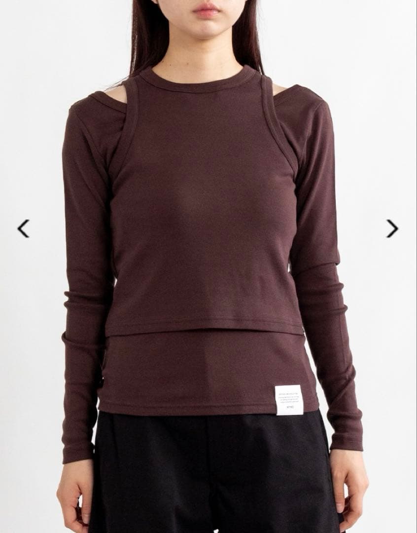 25SS 完売　HYKE LAYERED LONG-SLV TEE